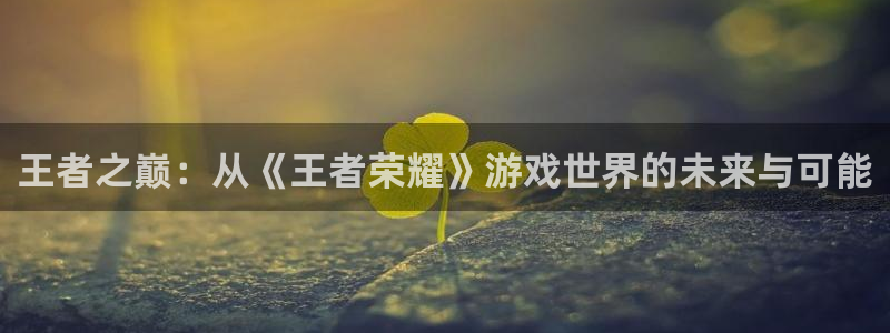 杏悦娱乐注册地址查询官网：王者之巅：从《王者荣耀》游戏世界的
